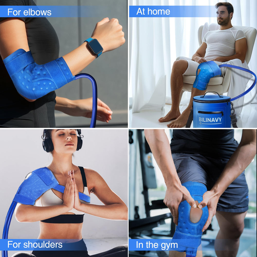 BilinavyNew package includes knee machine, hose, pad, controller, and cord