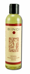 Bindi Pitta oil bottle with calming aroma for sensitive skin and body cooling.