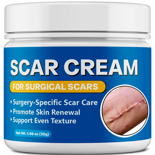 Bingbrofam Scar Cream bottle showcasing post-surgical scar care for smoother texture