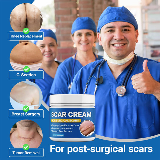 Bingbrofam Scar Cream closeup silicone highlights gentle, quick-absorb formula for sensitive skin