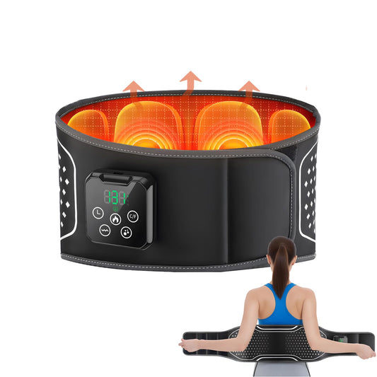 BINGONE cordless heating pad massager worn as back belt for targeted relief.