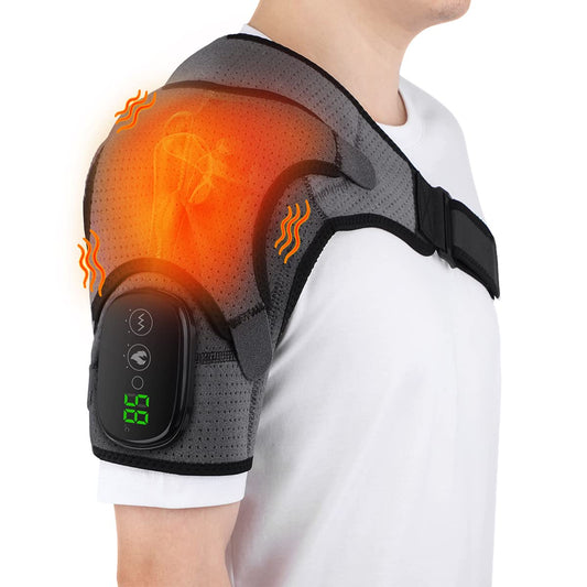 BINGONE heated shoulder wrap front view for soothing warmth