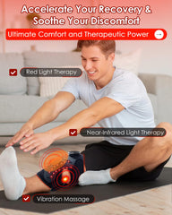 BINODIC red light knee brace side view with adjustable fit for pain relief.