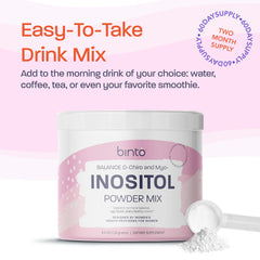 Powder texture close-up suggests fine, mixable powder for easy use.