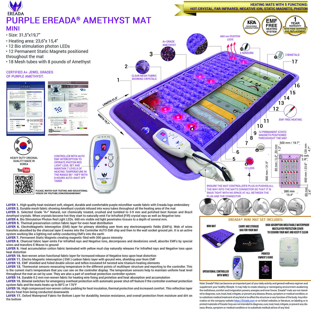 Bio Amethyst Ereada mini mat compact home-use design for small spaces