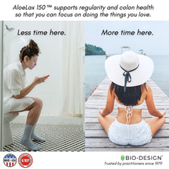 Bio-Design Aloe Lax 150 mg ready for daily routine use.