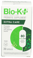 Bio-K Plus 80B capsules bottle supports gut balance and immune health.