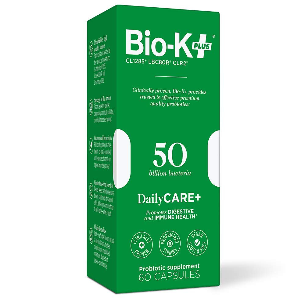 Bio-K Plus Probiotic Daily 50bil bottle shown for daily gut support