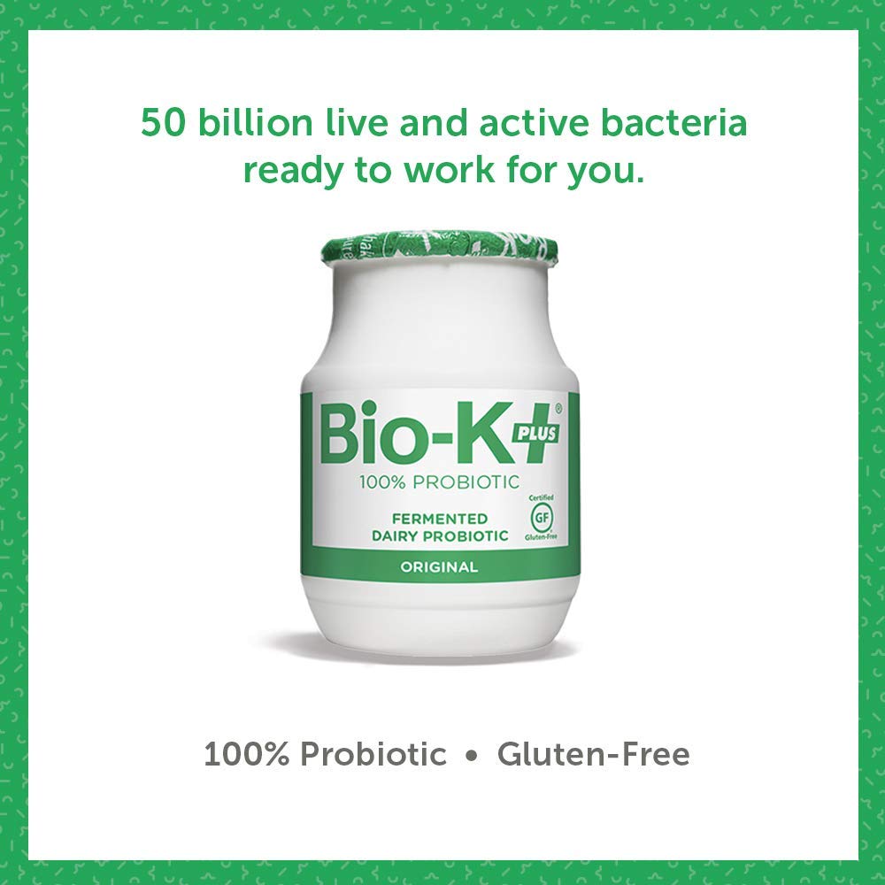 Close-up of three-strain label emphasizes unique probiotic blend for digestive health.
