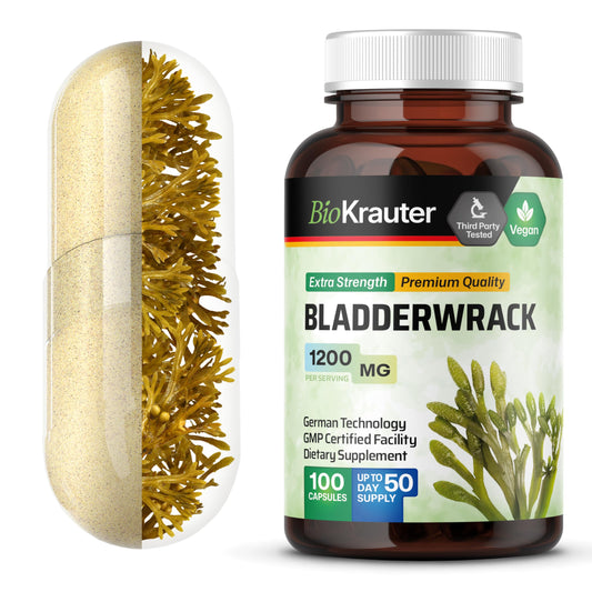 BIO KRAUTER bladderwrack bottle shows iodine source for immune health