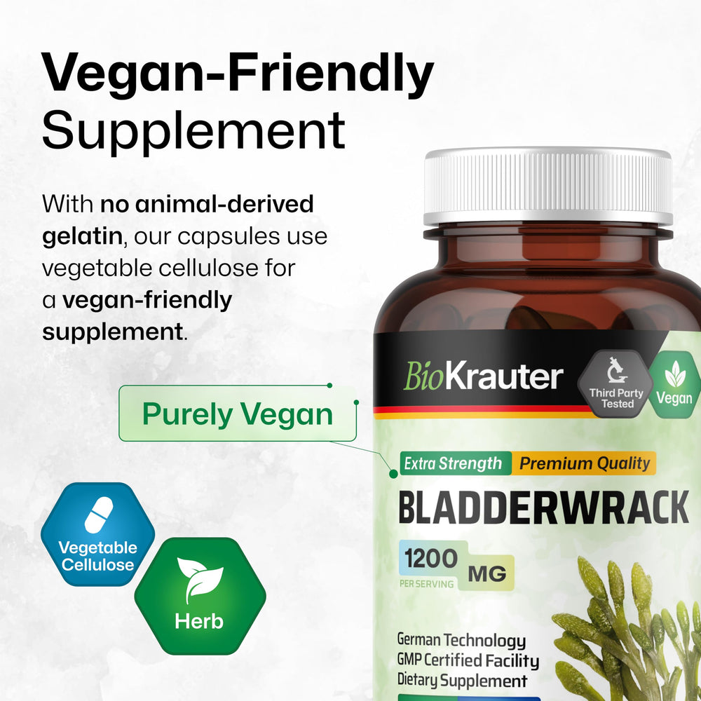 BIO KRAUTER bladderwrack capsules with water promotes simple dosing