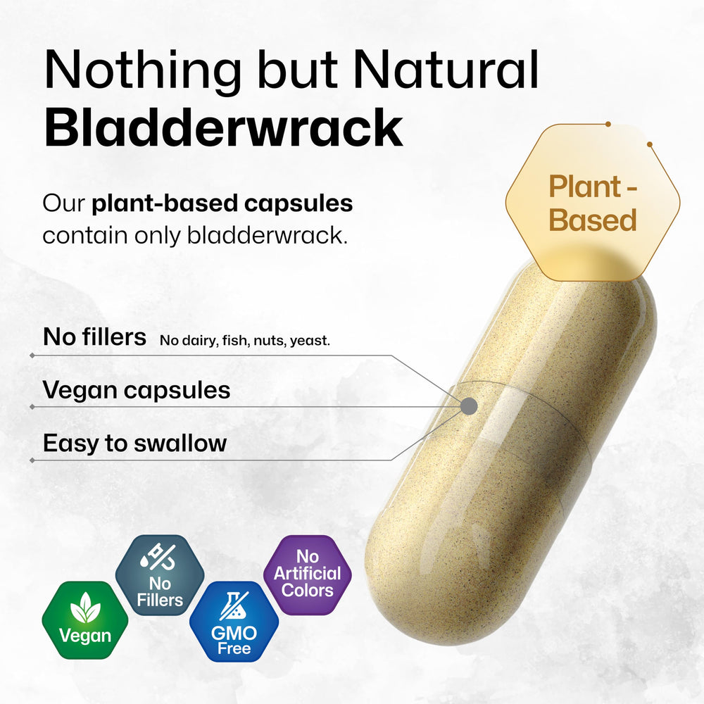 BIO KRAUTER bladderwrack label highlights natural GMO free ingredients