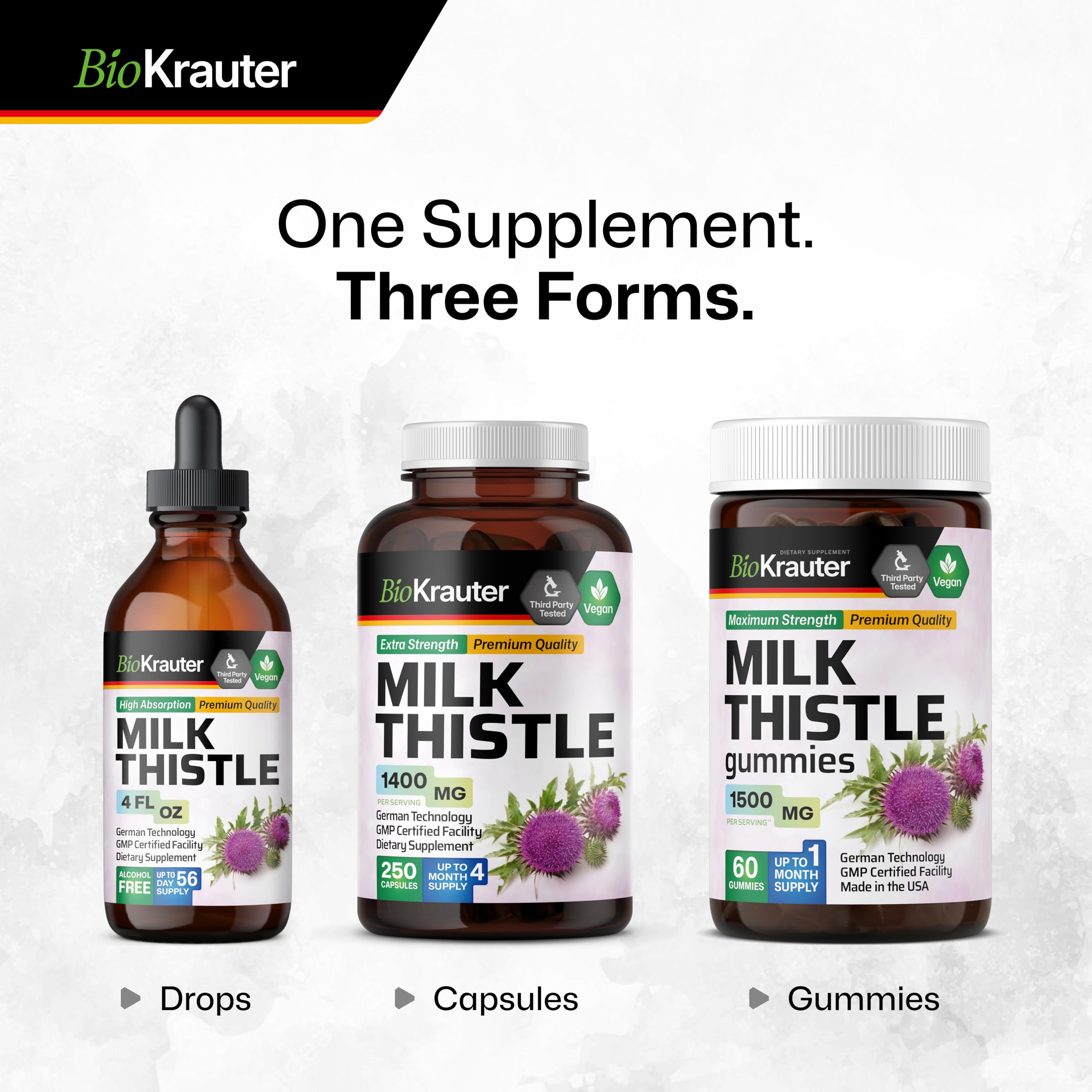 BIO KRAUTER Capsule bottle travel-friendly packaging.