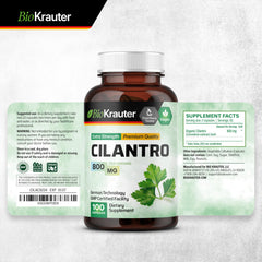 BIO KRAUTER Cilantro Capsules travel-friendly bottle for on-the-go antioxidant support.