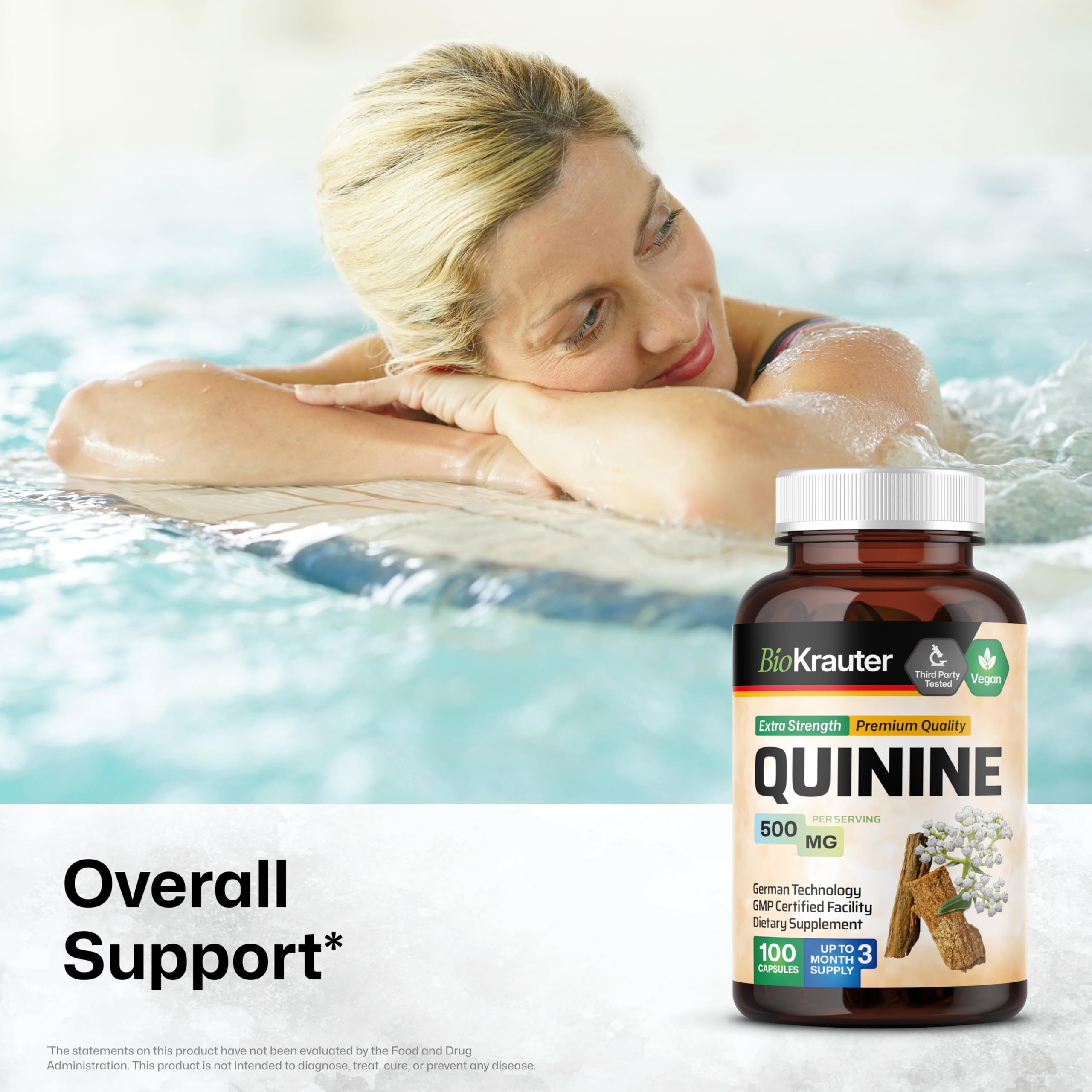 Bio Krauter cinchona bark powder capsules, vegan and GMO-free.
