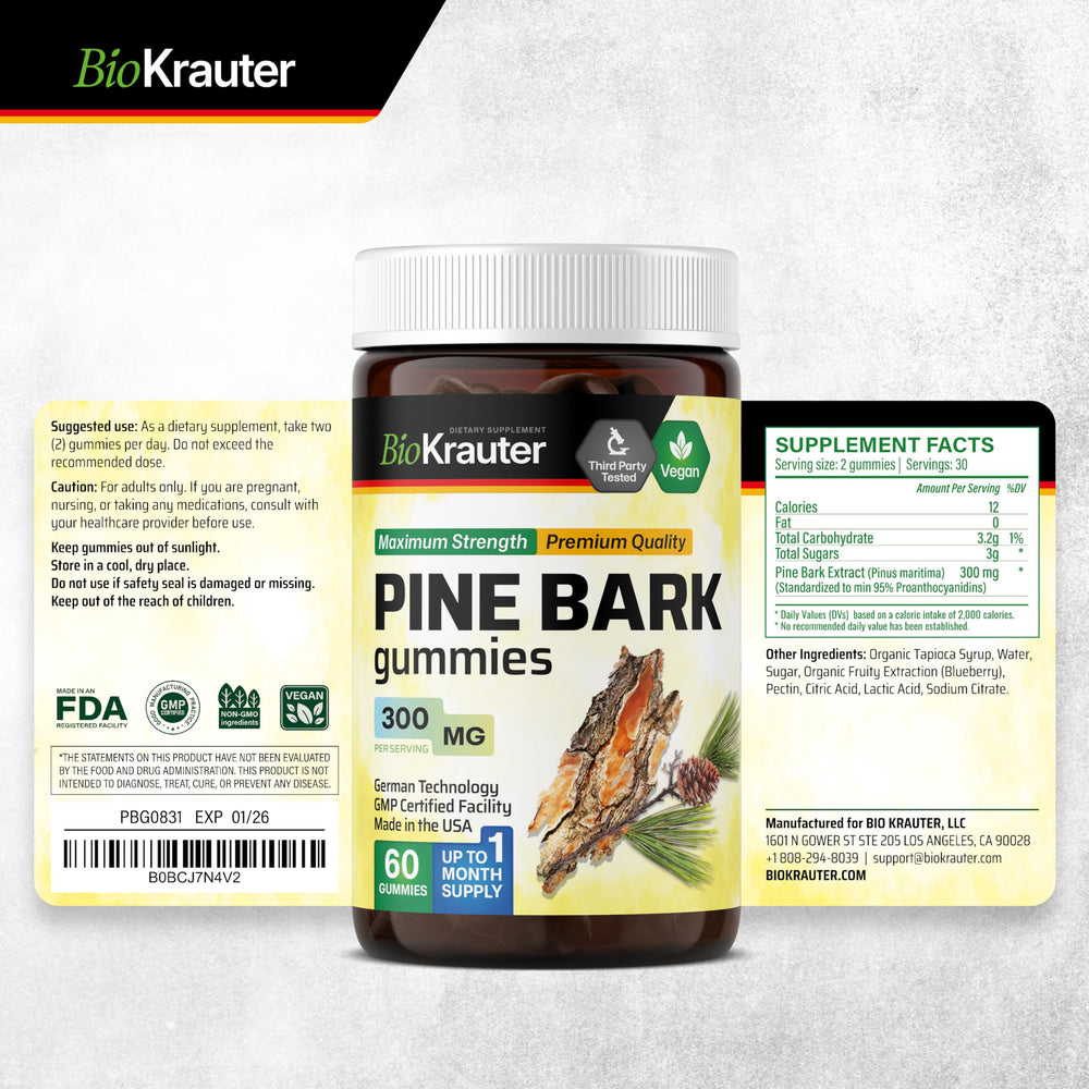 BIO KRAUTER 60 chews bottle, convenient daily supplement on the go