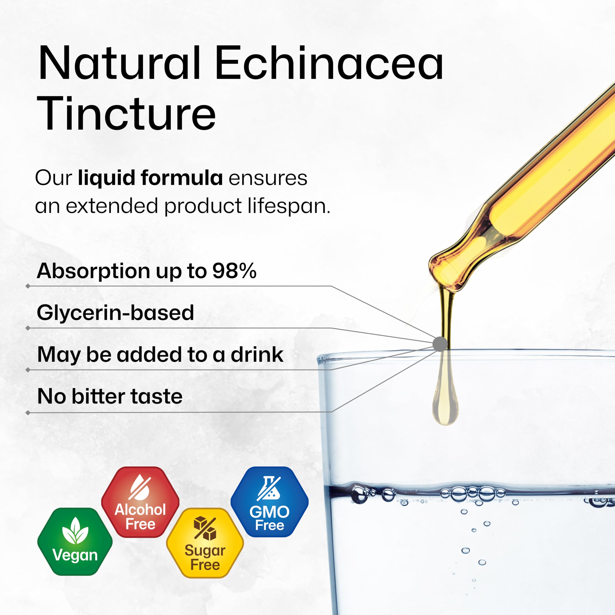 Dropper dispensing BIO KRAUTER Echinacea Drops for precise servings.