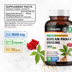 BIO KRAUTER ginseng roots highlight natural extract used in capsules.