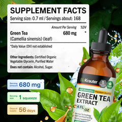 BIO KRAUTER Green Tea Extract being added to water for quick consumption.