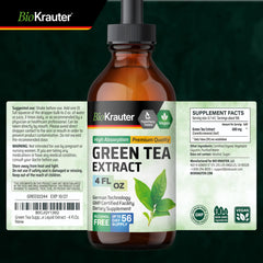 BIO KRAUTER Green Tea Extract packaging and ingredients emphasis.