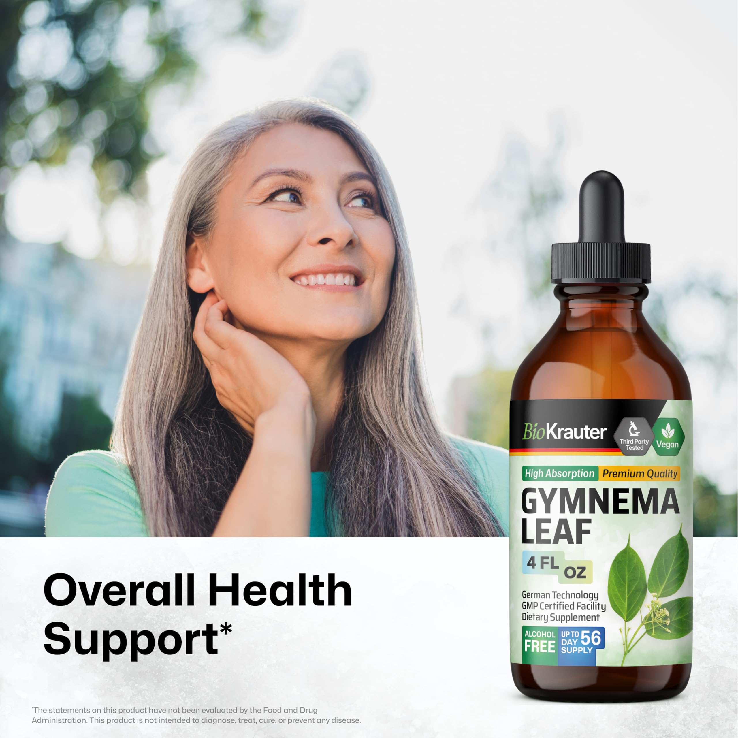 BIO KRAUTER Gymnema Sylvestre drops dispensing into glass