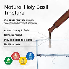 BIO KRAUTER Holy Basil tincture pours smoothly for versatile beverage dosing
