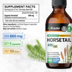 Close-up of horsetail drops and water showing simple mixing for your hydration ritual.