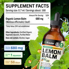Lemon balm tincture being mixed into water for a light, soothing routine.