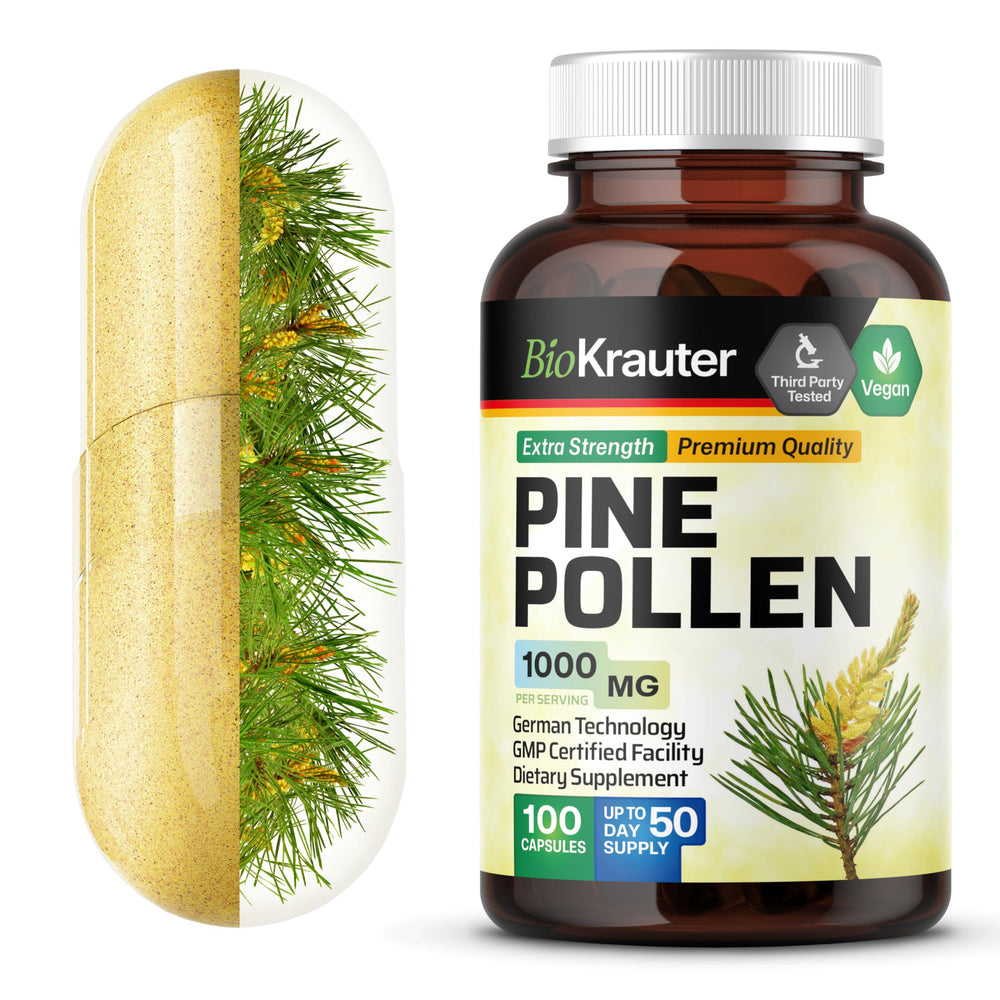 BIO KRAUTER Pine Pollen Capsules bottle for convenient immune support