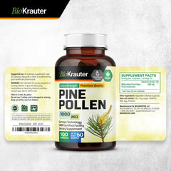 BIO KRAUTER Pine Pollen Capsules on shelf ready for daily use