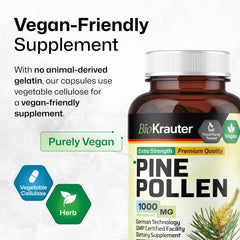 BIO KRAUTER Pine Pollen Capsules pack illustrating 50-day supply