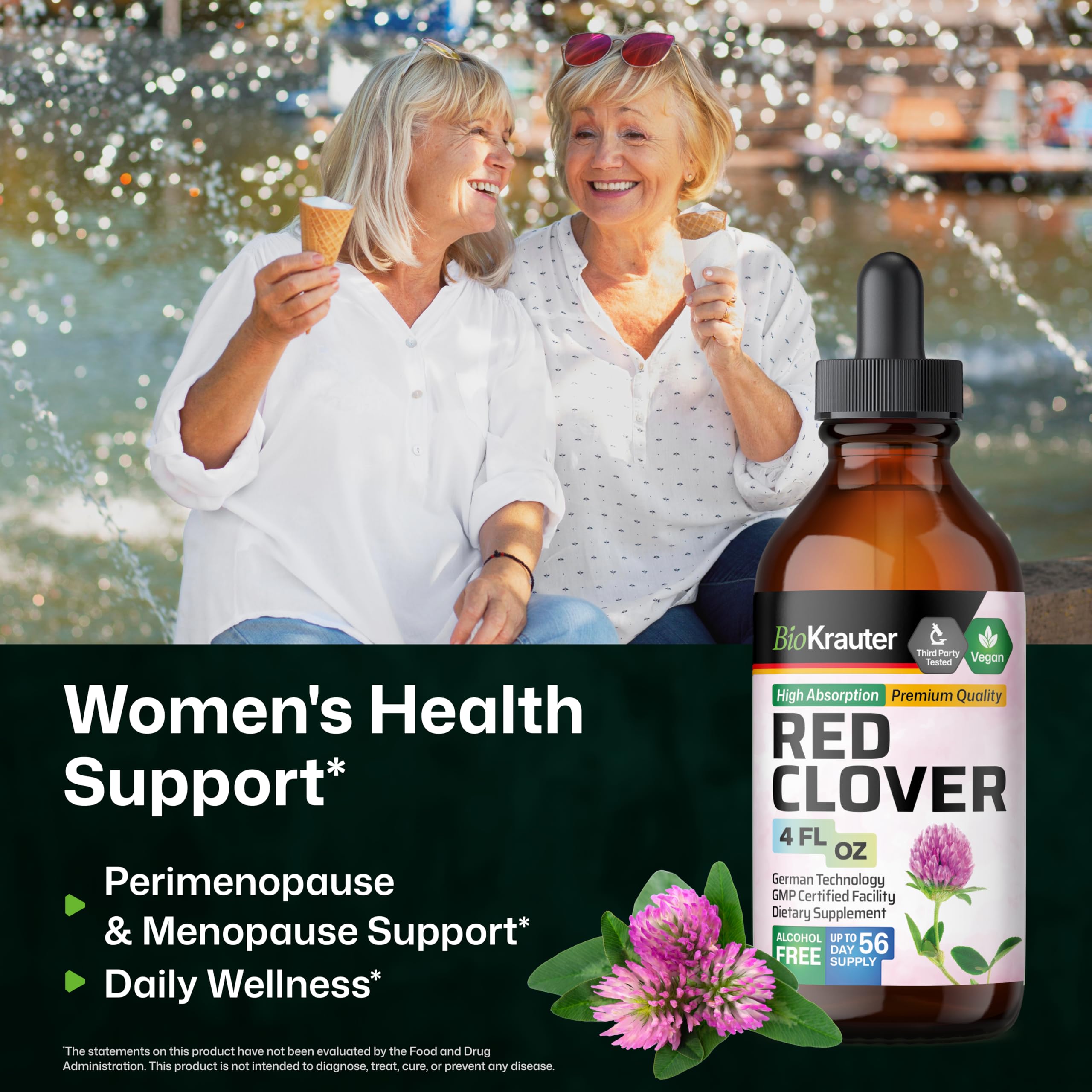 BIO KRAUTER Red Clover ingredients list highlights minimal three-ingredient formula