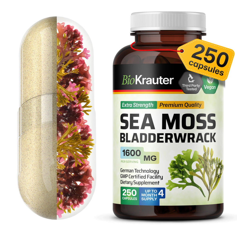 BIO KRAUTER sea moss capsules package for daily wellness.