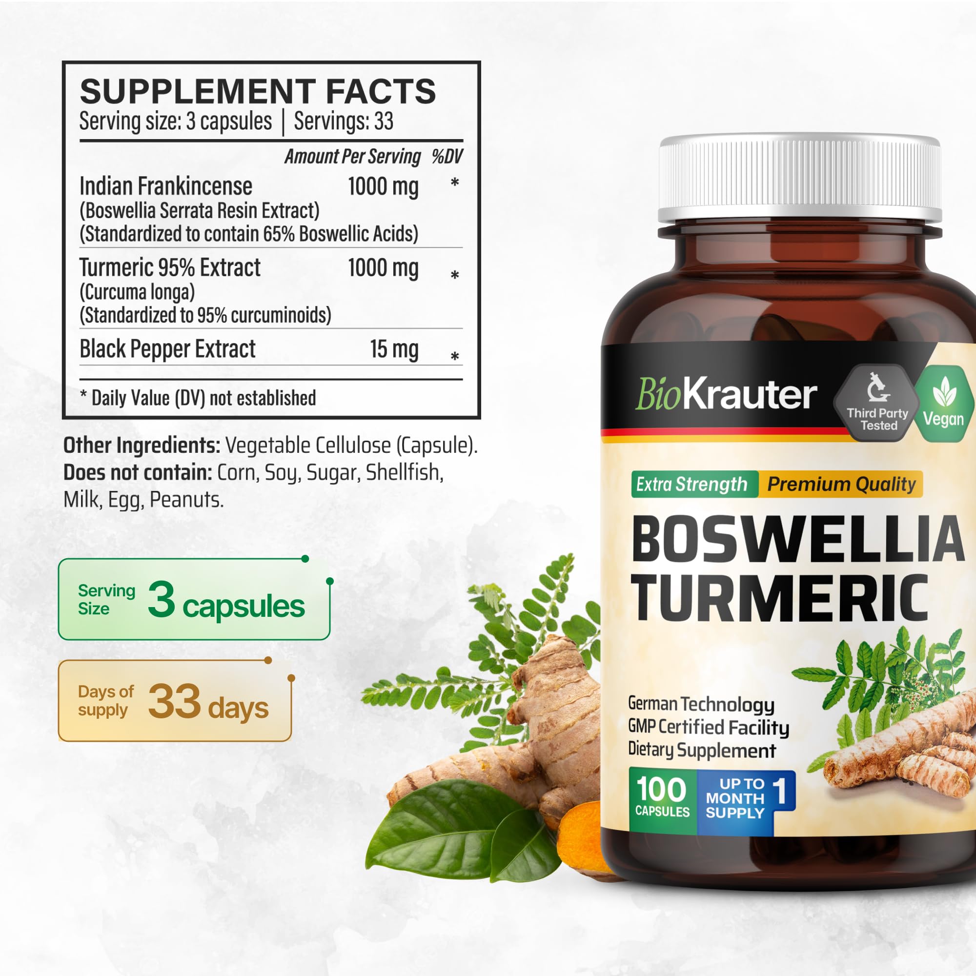 Capsules visible inside bottle for convenient daily intake