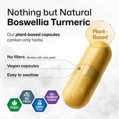 Vegan-friendly symbol on label indicates plant-based capsules