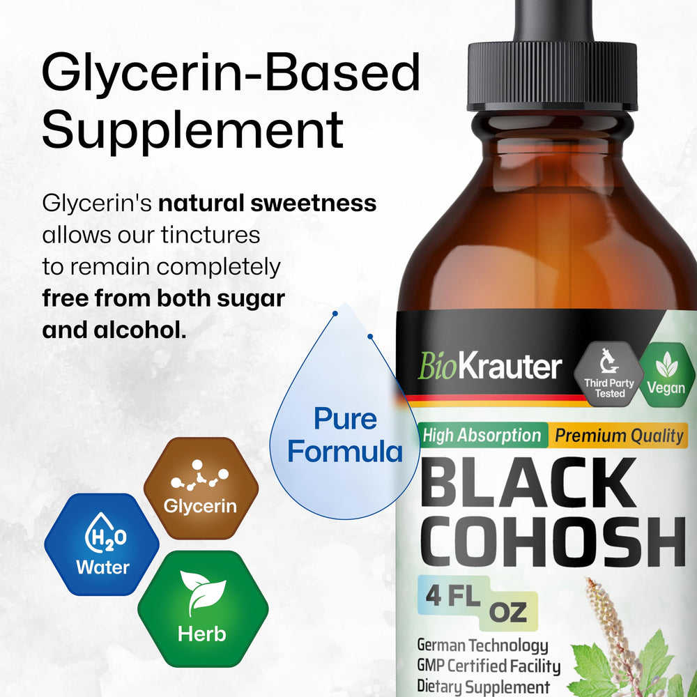 BIO KRAUTER vegan label signifying plant-based, alcohol-free design.