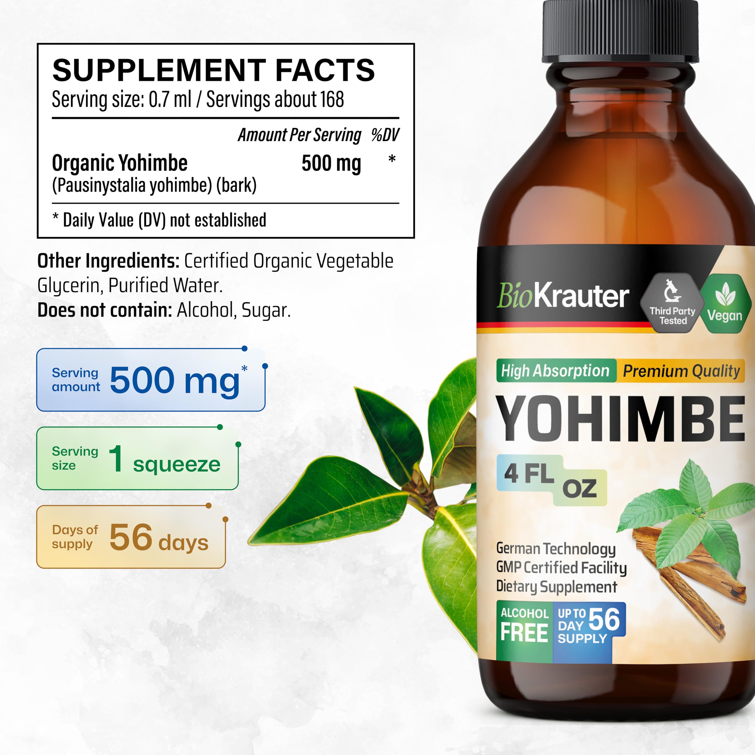BIO KRAUTER Yohimbe Tincture-under-tongue ready for fast absorption