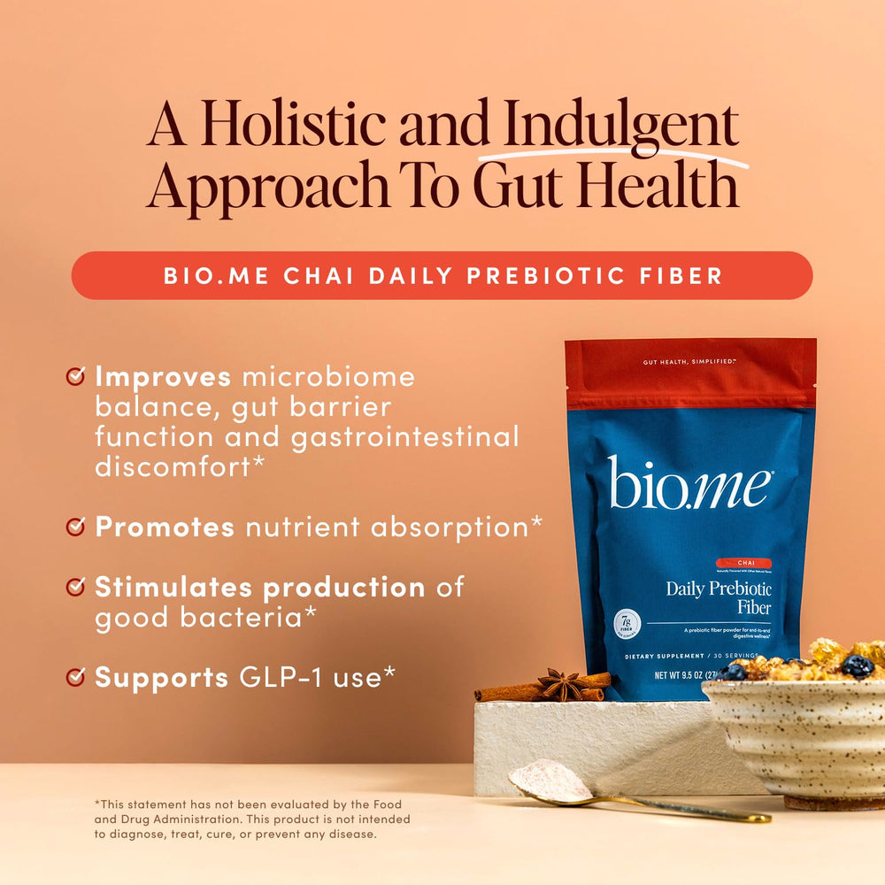 Bio.me Daily Prebiotic Fiber Powder scoop for easy daily dosing