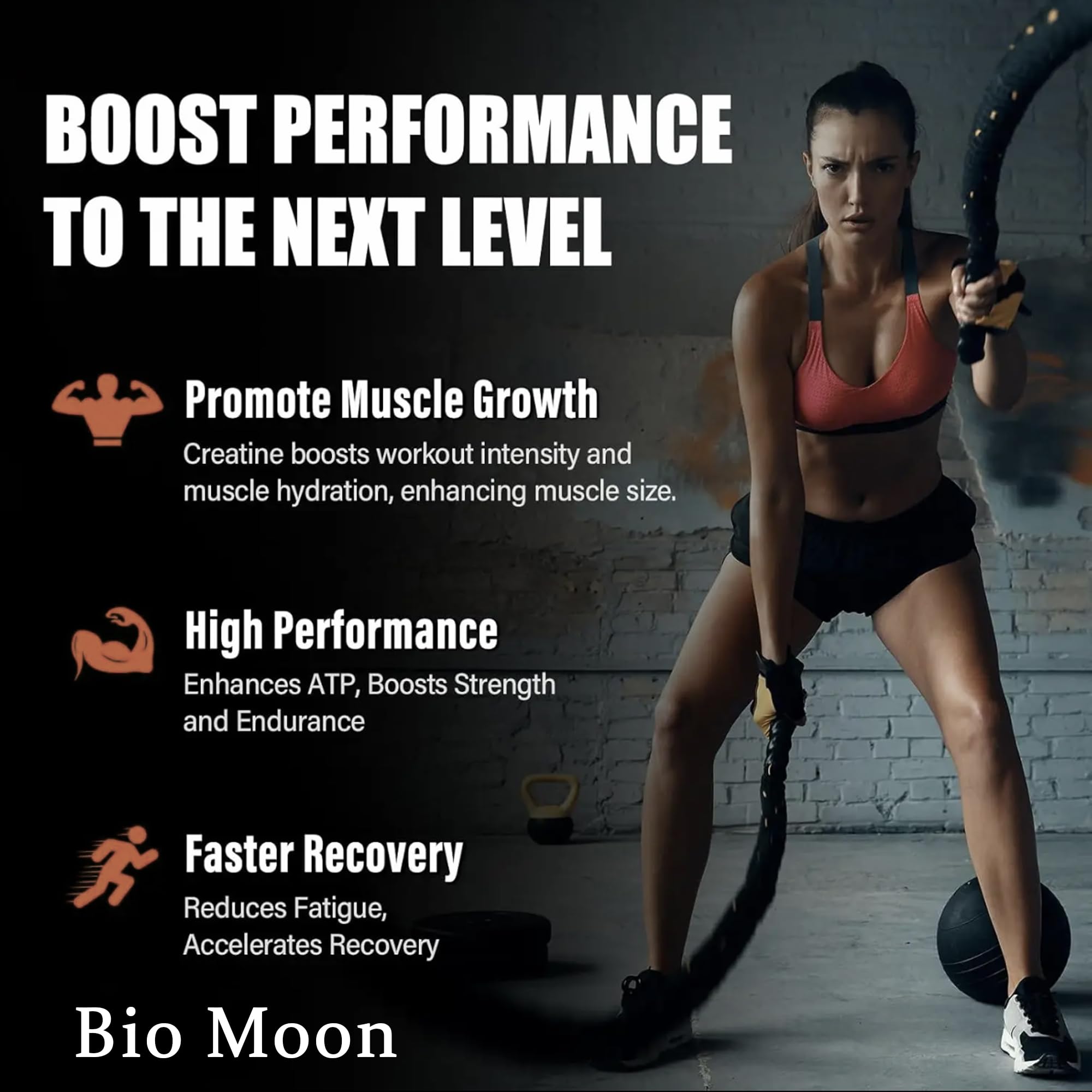Bio Moon Creatine Gummies in gym-use setting fueling workouts.