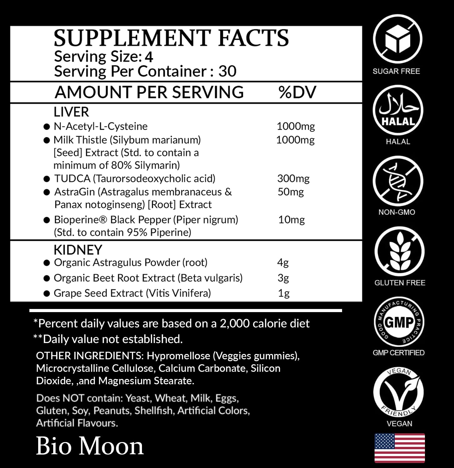 Bio Moon Liver Detox gummies milk-thistle focus highlights antioxidant liver support