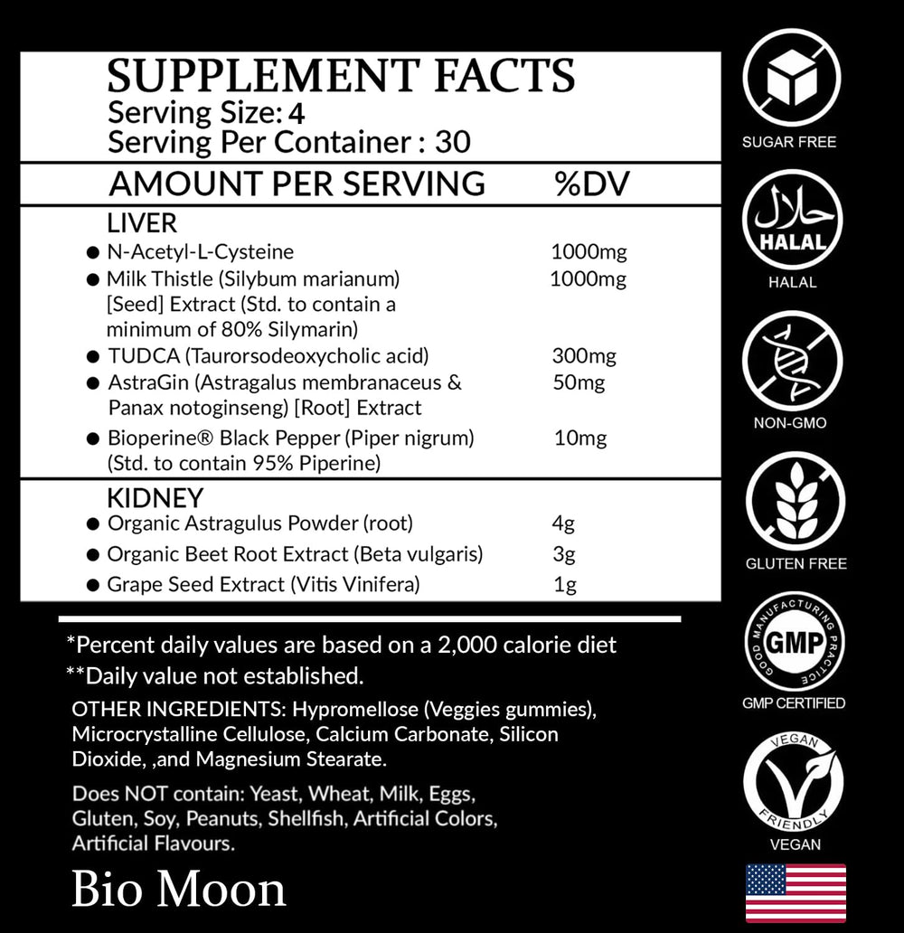 Bio Moon Liver Detox gummies milk-thistle focus highlights antioxidant liver support