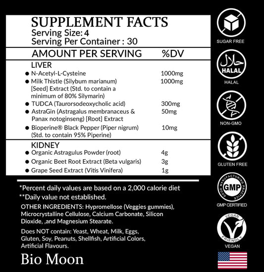 Bio Moon Liver Detox gummies milk-thistle focus highlights antioxidant liver support