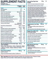 Bio Naturals liquid multivitamin bottle side label highlighting 100+ ingredients.