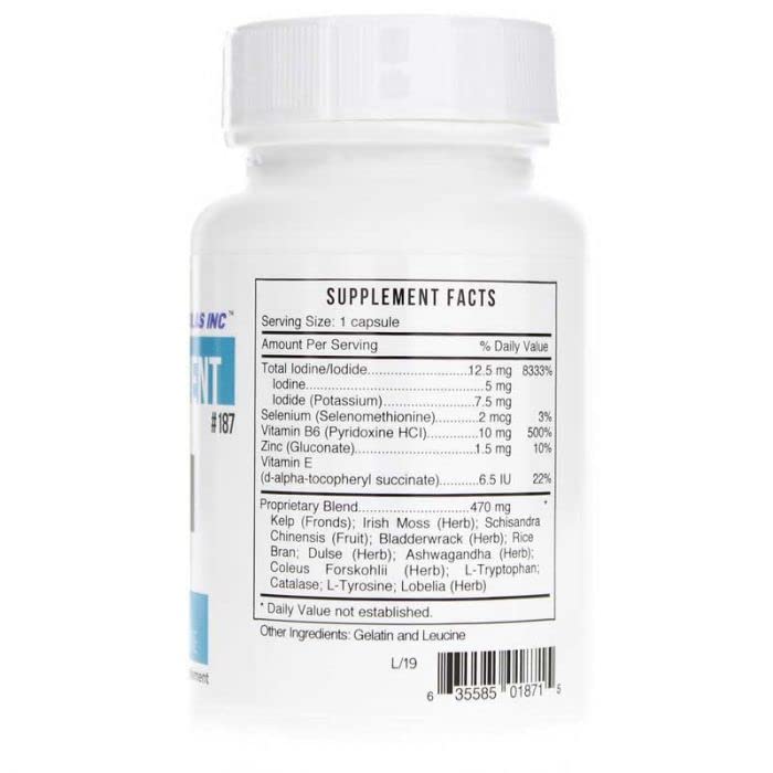 Bio Nutrient Systemic Formulas TMI ingredients deck highlights iodine sources.