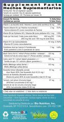 Bio Nutrition Urilow label closeup emphasizes GMP quality and additives-free assurance.