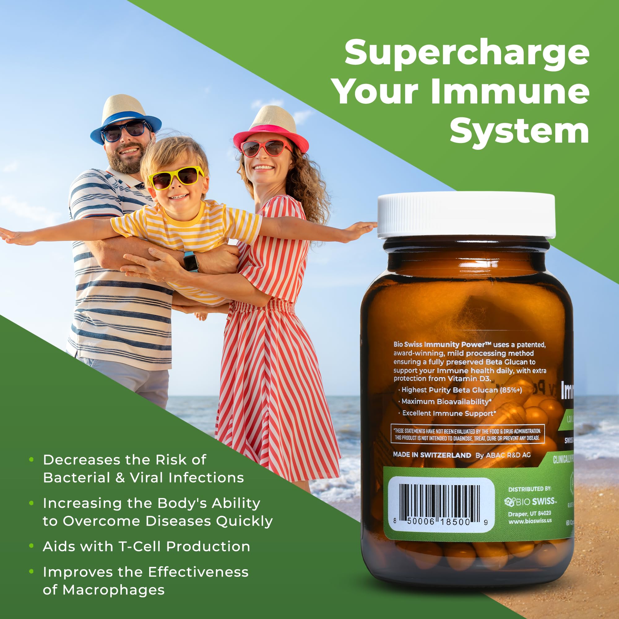Bio Schwiiz Beta Glucan daily-dose capsule fits into any wellness routine