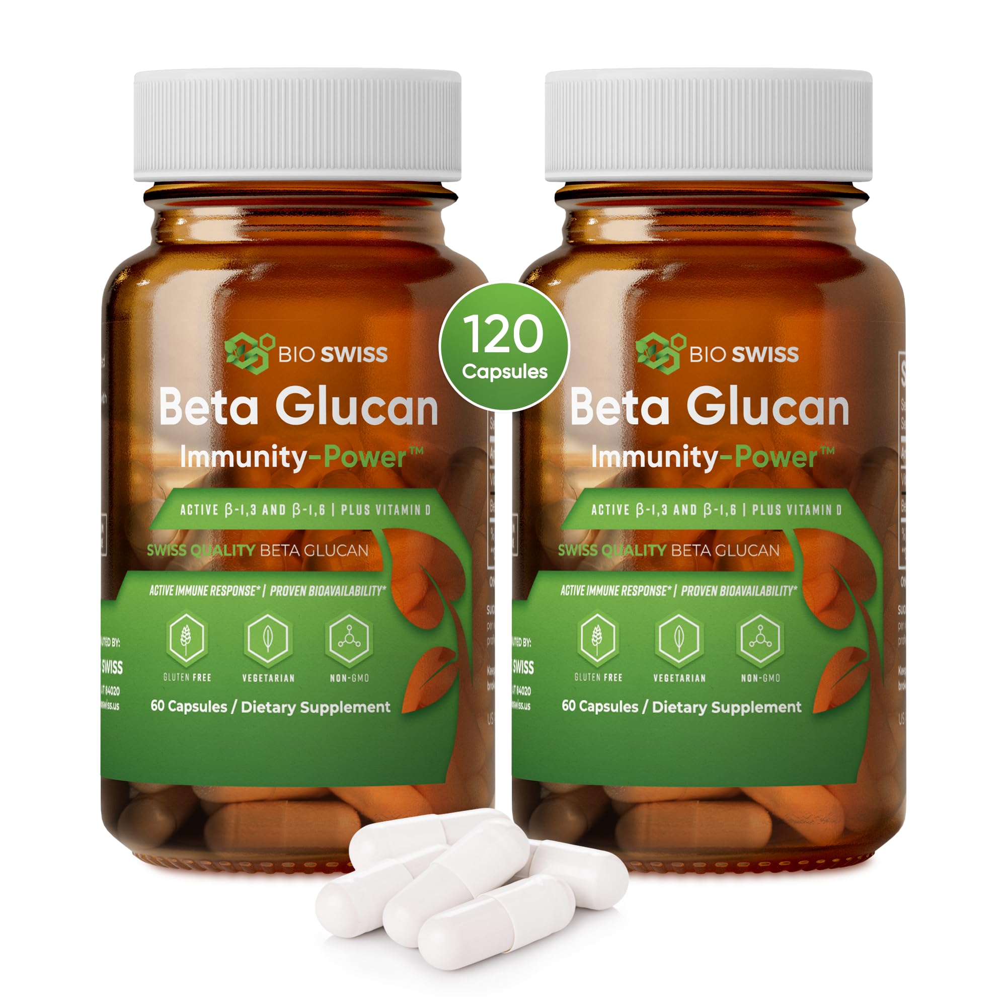 Bio Schwiiz Beta Glucan Immunity Power bottle pour for easy daily immune support on the go