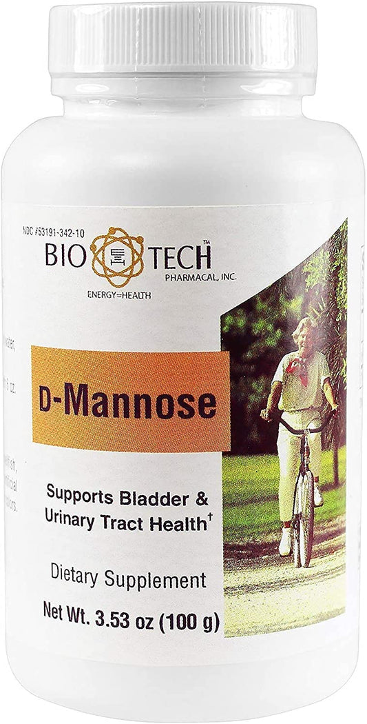 Bio-Tech Pharmacal D-Mannose powder bottle shown for bladder support