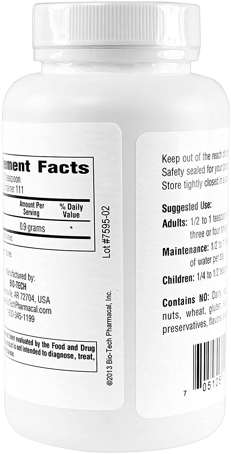 Close-up of the label highlighting natural mannose
