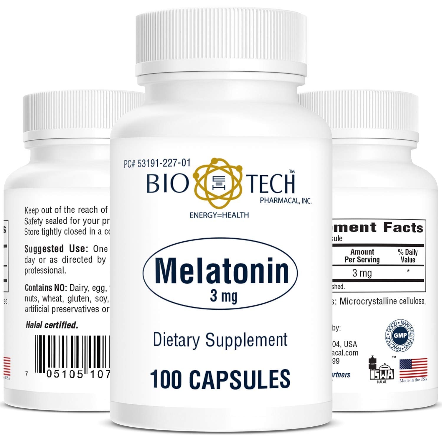 Bio-Tech Pharmacal melatonin capsule closeup highlights easy-to-swallow design